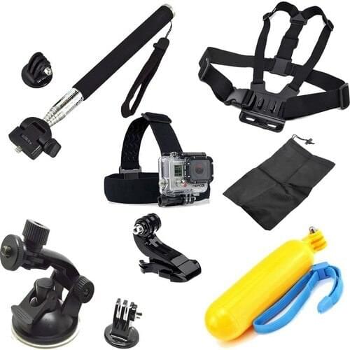 Connection Adapter Vacuum Suction Cup Camera Headband Monopod Bomber Float Camera Chest Strap Cloth Carrying Bag