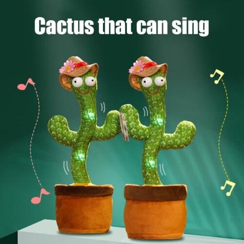 Hot Sale Dancing Cactus Electron Plush Toy Soft Plush Doll Babies Cactus That Can Sing And Dance Voice Interactive Toy For Kid
