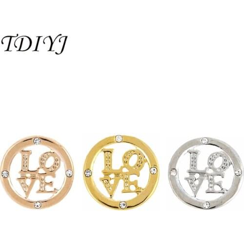 TDIYJ Deluxe KEEPER LOVE DIY Charm with CZ Crystals fit for Reversible Leather Keeper Wrappable Bracelet 12pcs/lot