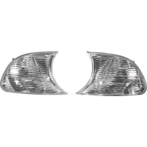 1 Pair Corner Lights Clear Lens White 63126904307 63126904308 Left & Right Replacement for BMW 3 Series E46 1998-2001