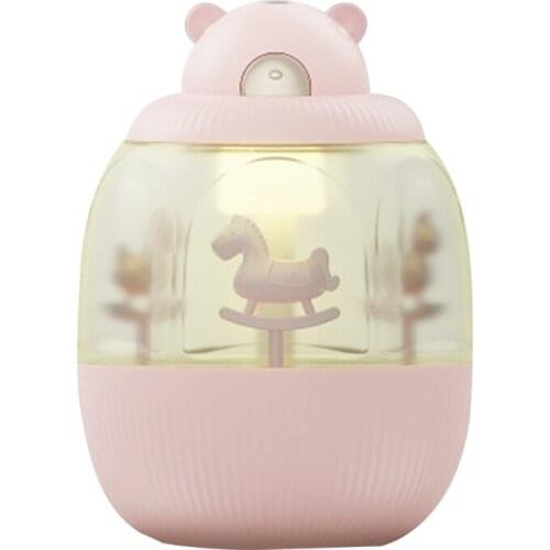 CPDD Mini Air Humidifier Aroma Essential Oil Diffuser USB Charging Home Car Fogger Mist Maker with LED Night Lamp Desktop Music