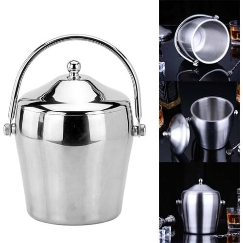 Ice Bucket Thickened Portable Ice Bucket with Lid Heat Preservation Cold Champagne Bucket Double Ear Drum Shape