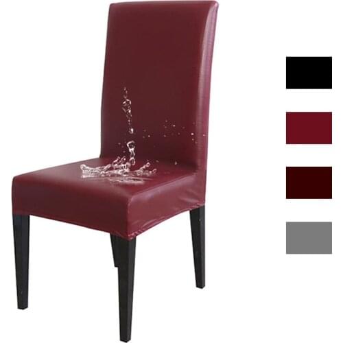 Waterproof Chair Covers Solid Color Chair Cover PU Spandex for Office Banquet Restaurant Wedding Hotel Home Kitchen Dining Room