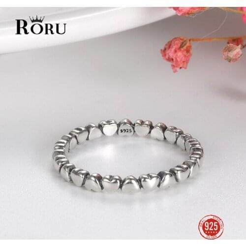 Hot Sale 925 Sterling Silver Ring Fashion Love Heart Ring Fine Jewelry for Women Silver Wedding Finger Ring Jewelry