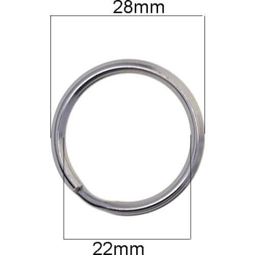 10x Steel Round Split Key Rings 28mm Double Loop Finishing Connecting Rings
