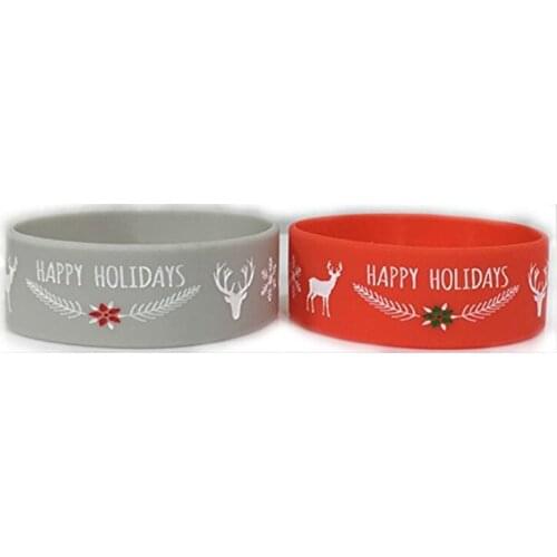 300pcs happy holiday Christmas Day Christmas Christmas day Xm Xmas silicone wristband bracelet shipping by DHL
