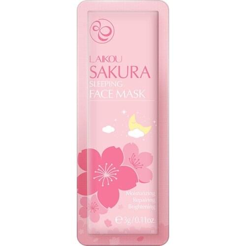 7pcs Sakura Face Mask Ration Pack Facial Sleeping Cream Mask No Washing Moisturizing Nourishing Skin Firm Beauty Face Care