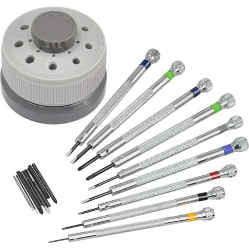 9 PCS New Style Professional Watch Screwdrivers on Stand Screwdriver Tool/Set With Weighted Swivel Base