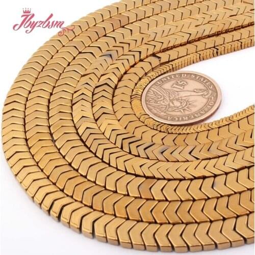 AAA+ Color Retention Hematite Gold 1x3/3x6/2x6/3x8mm Loose Natural Stone Beads For Necklace Bracelet Jewelry Making Strand 15"