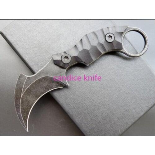 C1697 Karambit Claw D2 Stone Wash G10 Handle Straight Knife Camping Hunting Survival Fixed Blade Knife Outdoor EDC Multi Tools