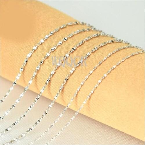 1PCS Woman Fine Jewelry 925 Silver 1.2MM Star Chain Necklace Charm Silver Necklace 16"18" 20" 22" 24"26"28"30"Inches