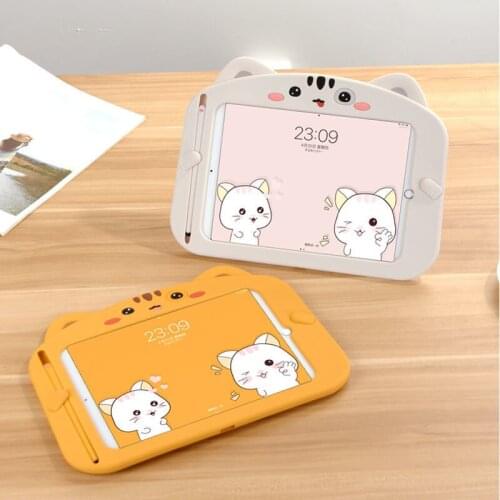 2020Kids Case for iPad Pro11inch Soft Silicon Child Lovely Stand Tablet Cover for Ipad 6th 9.7 2019 Mini12345 Air1 8th Gen 10.2
