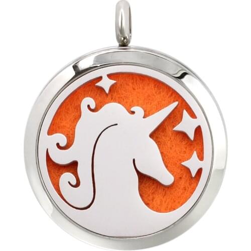 Tree of life peacock 30mm diffuser locket Perfume pendant unicorn 316 L Stainless Steel with 10pad random without necklace chain