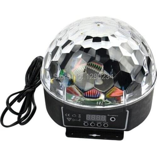 Cheap led mini ball Digital LED 6pcs*1W Crystal Magic Ball with mp3 remote stage light