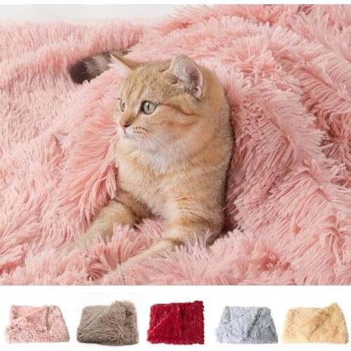 Long Plush Pet Bed Blanket Soft Warm Cat Dog Mats for Puppy Sleeping Nest Mattress Washable Cats Blanket Pets Accessories