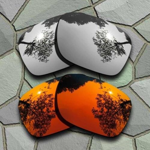 Chrome&Red Orange Sunglasses Polarized Replacement Lenses for Oakley Holbrook