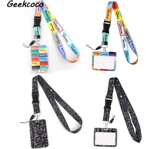 J2681 Cartoon Equation Medical Neck Strap Lanyard for key Mobile Phone USB badge DIY Hang Rope With Card Holder For Doctor Nurse