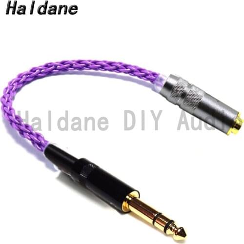 Haldane HIFI DIY 1/4 6.35mm TRS Male to 4.4mm Balanced Female Audio Adapter Cable 7n-Silver Plated 6.35 to 4.4 Connector Purple