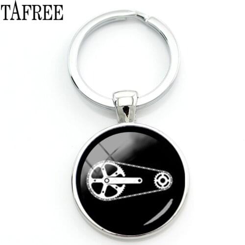 Cool boys gift bicycle chain sprocket transmission keychain novelty bike gear chain keyring boyfriend jewelry KC534