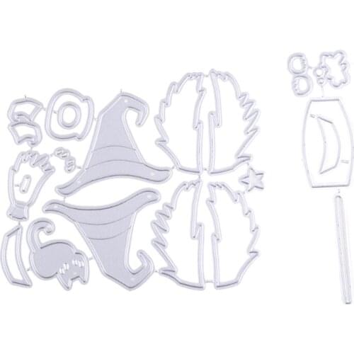 Halloween Gnome Witch Metal Cutting Dies Stencil DIY Scrapbooking Album Paper Card Template Mold Embossing Decoration