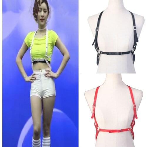 Fashion Women Punk Harajuku O-Ring Garters Faux Leather Body Bondage Cage Sculpting Harness Waisband Straps Suspenders