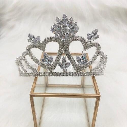 Fashion classic Rhinestone crown luxury headdress zircon love design Rhinestone crown headdress jewelry wedding banquet
