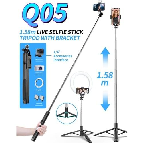 8'’ Portable Beautify Ring Light Selfie Stick Led Light Folding Tripod Monopod Compatible Gropro Ring Light Twins Light
