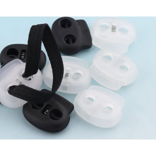 5mm 50pcs Rope Cord Stopper suit for 3-8mm Black Cord Lock cord Toggle Cord End Stopper Round Cord Toggle Lock