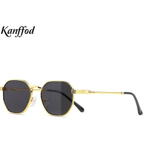 KANFFOD 2021 New Metal Square Sunglasses Mens Retro Gold Frame Black Pink Mirror Sunglasses High Quality Shades Oculos De Sol