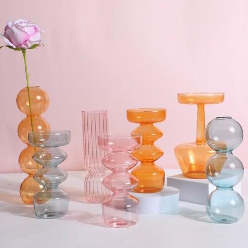 INS Crystal ball bubble Glass Vase Flower arrangement hydroponics ball glass art flower ware Home Decor Tabletop Glass Vase