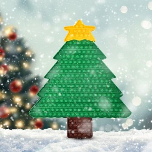 Super Large Christmas Tree Toys Rainbow Push Bubble Fidget Toy Relieve Stress Antistress Toys for Adult Christmas Gifts for Kids
