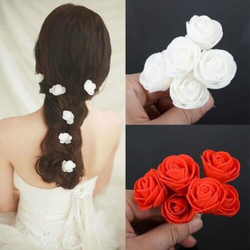 Bridal Hair Bun Foam Rose Hair Bun U-Pin Head Hair Accessories Bridal Headwear Wedding Dress Accessories Wedding Headwear