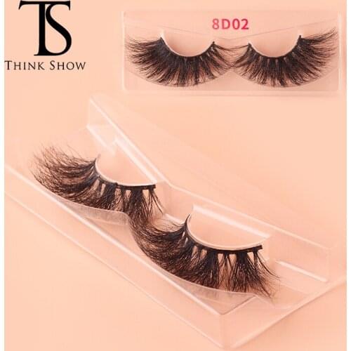 THINKSHOW 25mm Mink Lashes Dramatic Volume Eyalshes 100% Cruelty Free Strip Thick Eyelashes Natural Soft Mink Eyelashes Reusable