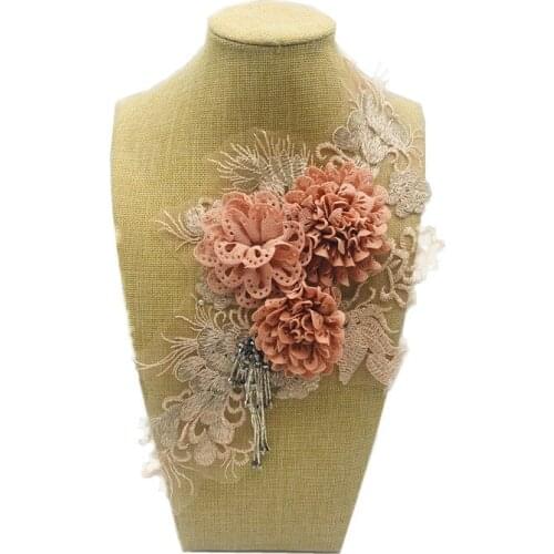 2019 spring and summer beaded embroidery three-dimensional flower cloth patch short-sleeved embroidery lace flowers