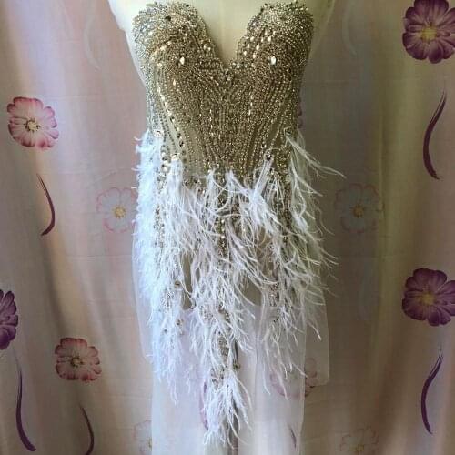 High grade tulle lace beaded African French net lace fabric SYJ-666824 embroidery lace for wedding dress