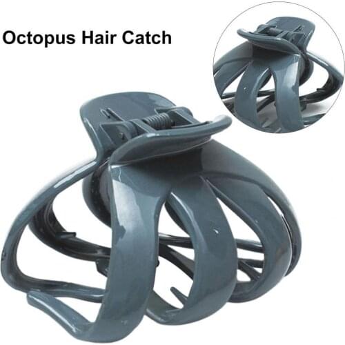 Vibrant Color Ponytail Holder Clips Octopus Anti Slip Ultra-light Strong Flexibility Women Large Octopus Hair Clips for Beauty