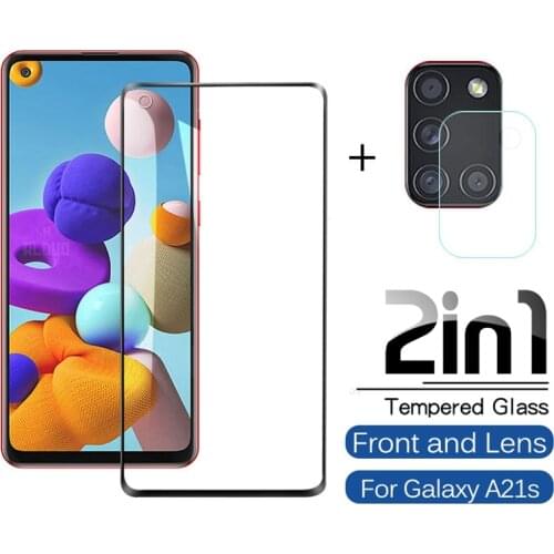 2-in-1 Tempered Glass For Samsung Galaxy A21 A21s A51 A71 Screen Protector Camera Protective Cover For Samsung A21 s a21 glass