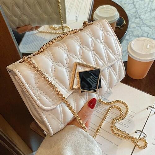 Womens bag fashion Joker Chao Xiao Xiang Feng chain shoulder bag Lingge womens purse Messenger bag ladies wallet and handbag
