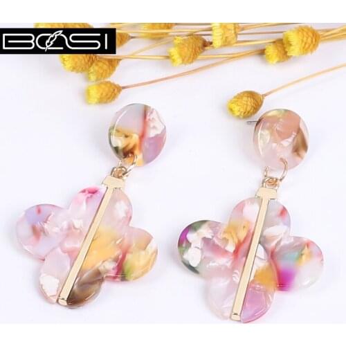 Acrylic Pink Earrings Fashion Jewelry Dangle Earrings Women Drop Earrings Pendientes Summer Boho Earings Summer Small Earring CC