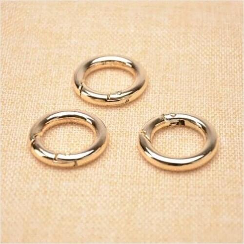 1 inch ( 25mm inner diameter) Light Gold Spring Gate O Ring Bag Metal Ring 50pcs/lot