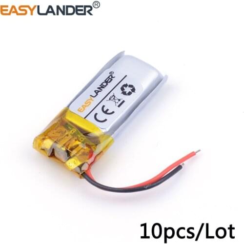 10pcs /Lot 3.7v lithium Li ion polymer rechargeable battery 301119 40mAh bluetooth headset mp3 /mp5 Bracelet Wrist Watch 031220
