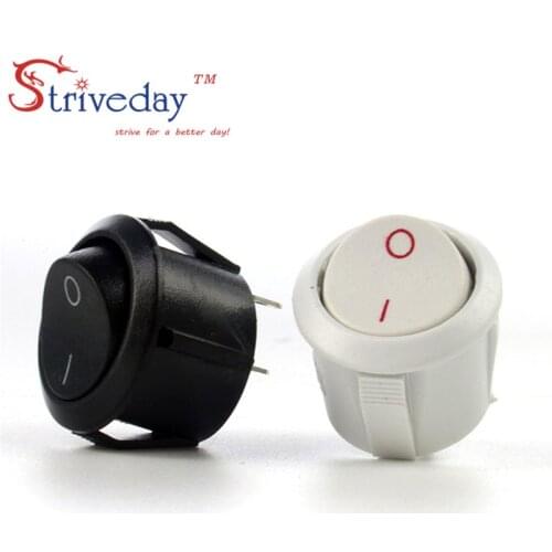 100pcs/lot White Black high quality round button switch ship switch feet two tranches