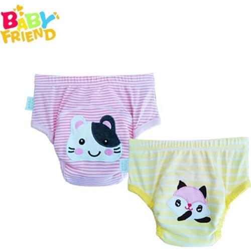 Babyfriend 2 PCS Newborn Baby Kids Girls Boys Reusable Toilet Potty Training pants Washable Diaper Nappies Cotton Panties
