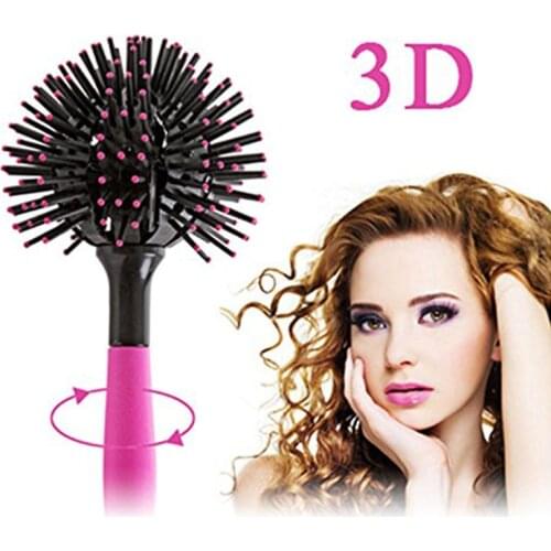 3D Round Hair Brushes Comb Salon make up 360 degree Ball Styling Magic Detangling Hairbrush Heat Resistant Hair Comb Top Quality
