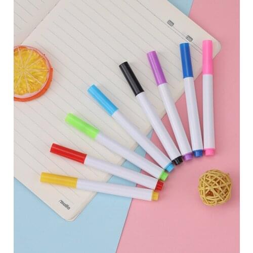 8pcs Erasable Whiteboard Marker Pen 8 Colors White Board Writing Makers Pens Eraser Classroom Supplies School Office Stationary