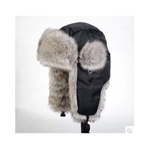 Free shipping Lei fengs cap warm earmuffs ski warm cotton hat winter hats for men and women black brown solid color wool hat