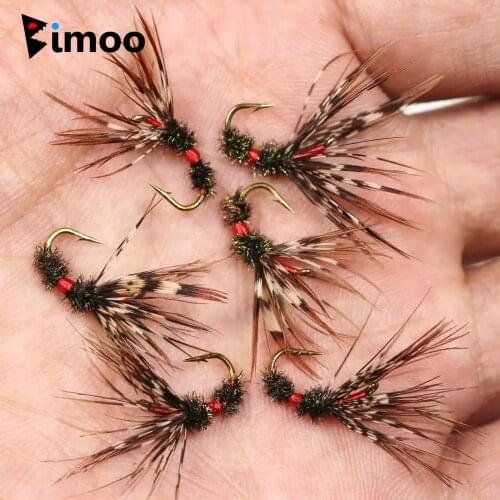 Bimoo 6PC/Lot #12 Simple Tenkara Fishing Fly with Pheasant Tail Cheap Wet Tenkara Flys for Rainbow Trout Steelhead Brook Fishing