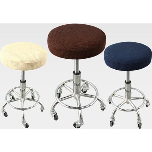 Jacquard Bar Stool Covers Waterproof Stretch Round Chair Covers Swivel Lift Chair Seat Cover for Cashier Dentist Hair Salon