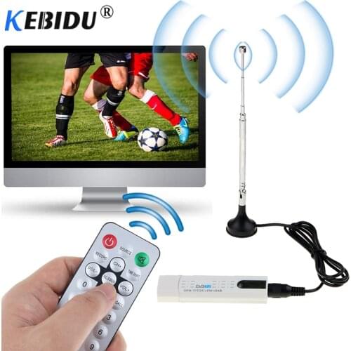 Kebidu Digital Satellite USB HDTV TV Stick dongle with Receiver antenna for DVB-T2/DVB-C/FM/DAB PC Laptop Tuner HD TV Receiver