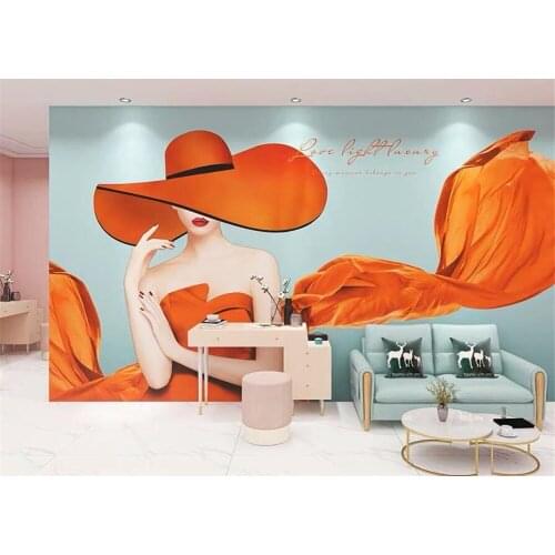 Beibehang Customized beauty beauty salon decoration clothing store background nail studio decoration papel de parede wallpaper